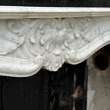 Louis XV Style Fireplace In Carrara Marble Circa 1880