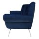 Canapé courbé en velours de coton bleu nuit Gigi Radice Mid-Century Modern
