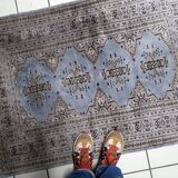 Vintage Uzbek Bukhara handmade rug 95 cm x 147 cm 1950s