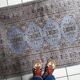Vintage Uzbek Bukhara handmade rug 95 cm x 147 cm 1950s