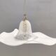 Postmodern White Murano Glass Pendant Marked La Murrina, Italy 1980s