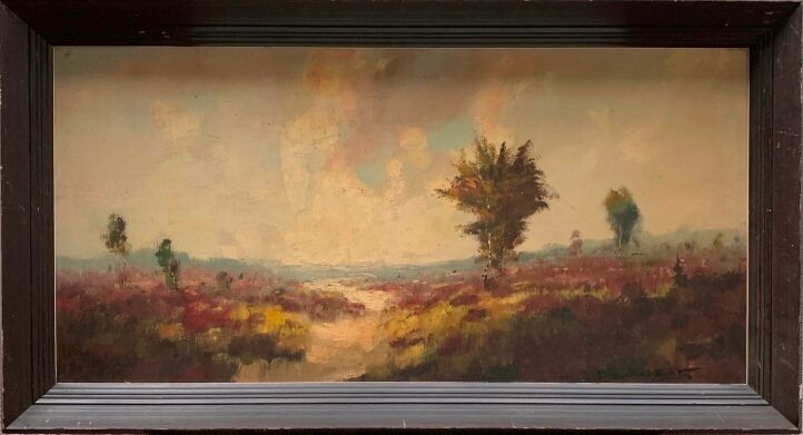 Paysage "Bruyère en fleurs". H.J. Pauwels