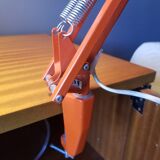 Ledu's vintage architect's lamp in orange sheet metal - 1960s