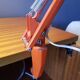 Ledu's vintage architect's lamp in orange sheet metal - 1960s