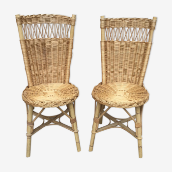 Pair of rattan chairs