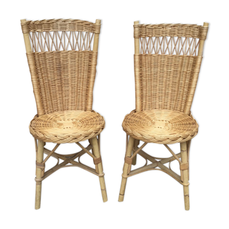 Pair of rattan chairs