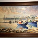 Tableau ancien , Marine signée André Cartayrade (1921-2016)