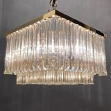Mid-century murano glass prism flushmount