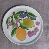 Decorative plate to hang fruit glazed fruit signed Creasiovi Luciano