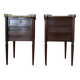 Pair of Louis XVI bedside tables in solid mahogany.