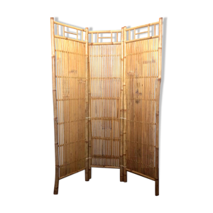 Paravent en bambou vintage 1960