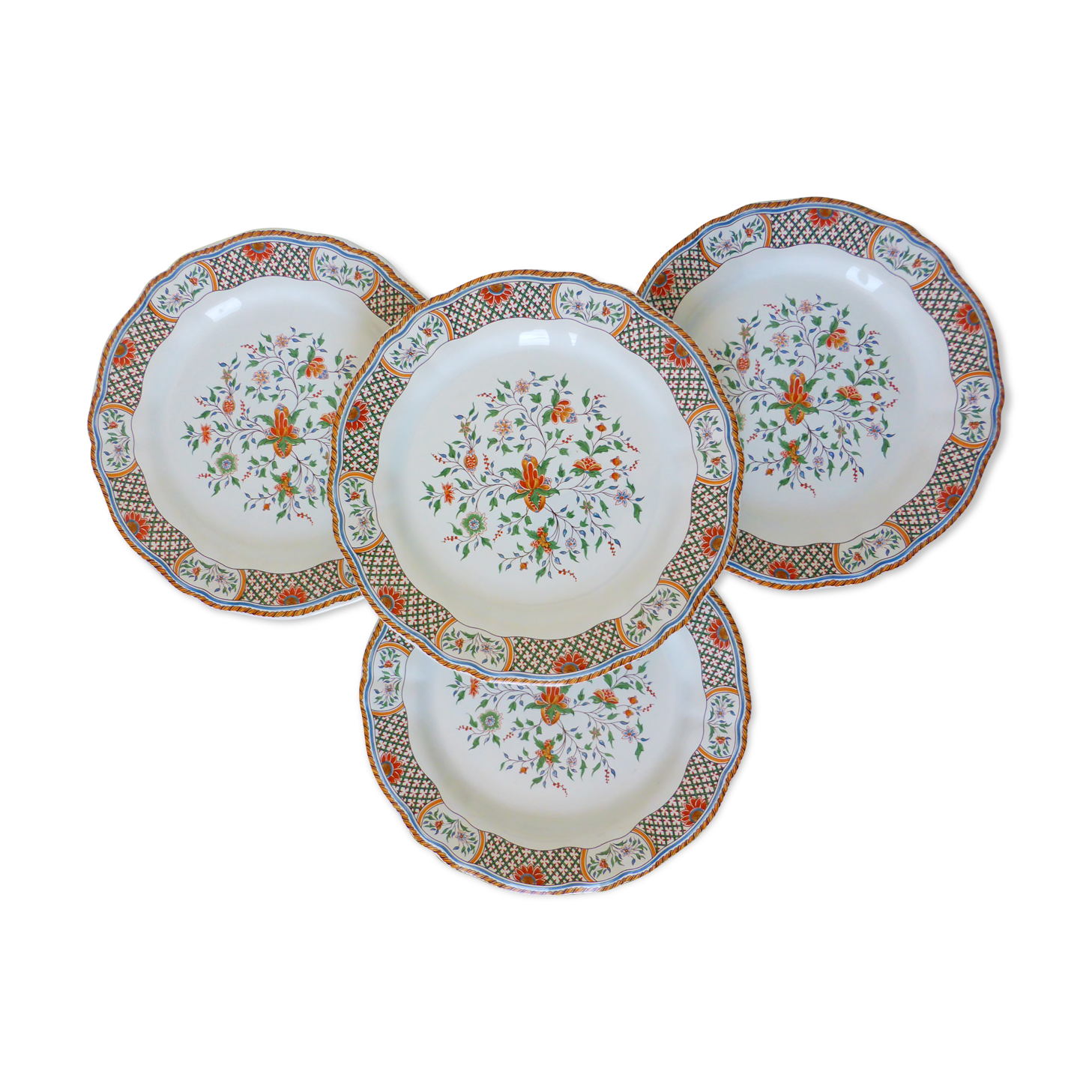 4 flat plates of Gien model Rouen 2106196