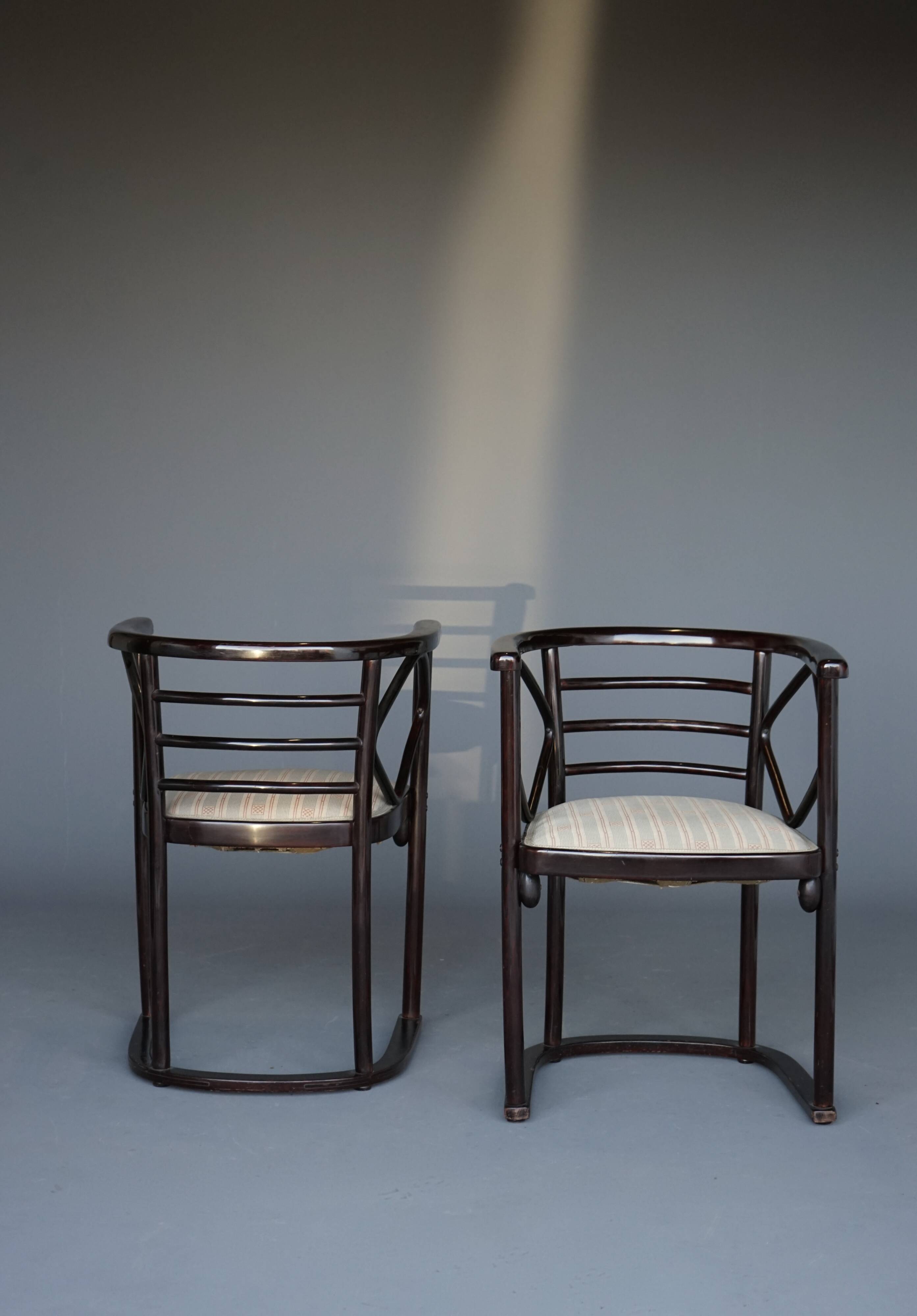 Model 728 'Fledermaus' chairs attributed to Josef Hoffmann for J & J Kohn,