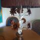 Large lamp from the 70s-80s with a silk shade.