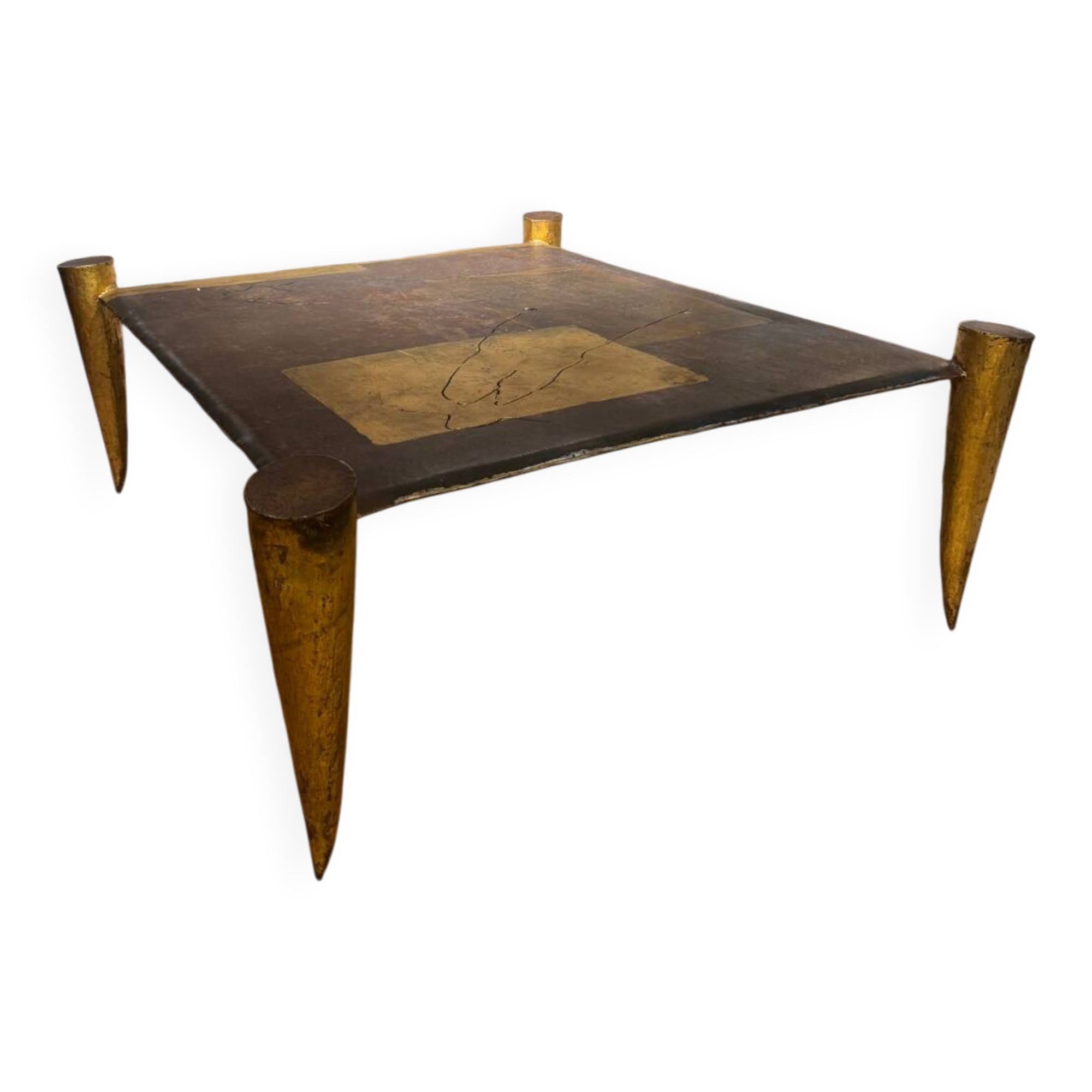 Brutalist coffee table by Jean Jacques Argueyrolles from the 1970s.