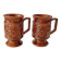 Paire de mugs en céramique sur pied vintage des années 1970 – style poterie britannique rétro