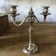 Antique silver metal candle holder 2 branches