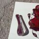 Cendrier et pilon verre et inclusions or Murano vintage
