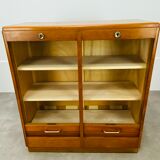 Double curtain binder cabinet