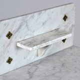 Antique wash stand in brass and marble, circa 1880