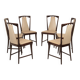 Osvaldo Borsani Mid Century Italian Mahogany Stained Dining Chairs for Arredamenti Borsani Varedo 1950