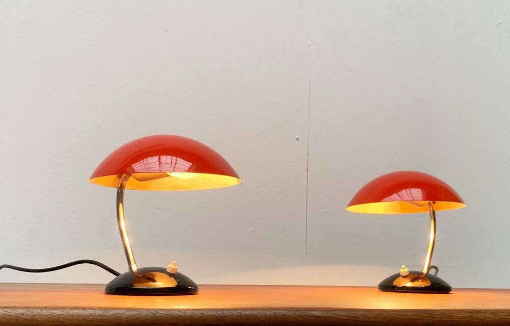 Mid-century minimalist table lamps by Josef Hurka for Drukov, Brno, set of 2.