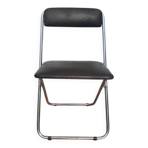 Chaise pliante en Skaï - chrome