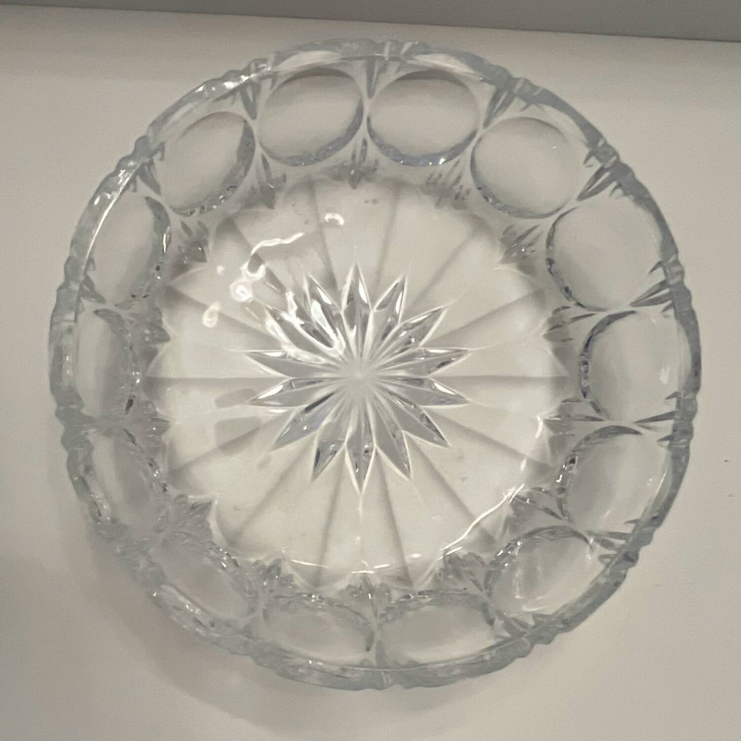 Large moulded crystal bowl