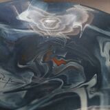 Ceramic fruit bowl in glazed terracotta signed Ceramp, 20th century