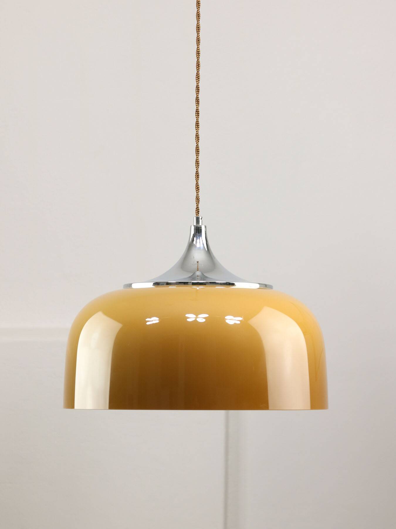 Space Age Brown Pendant Lamp from Guzzini, 1960s