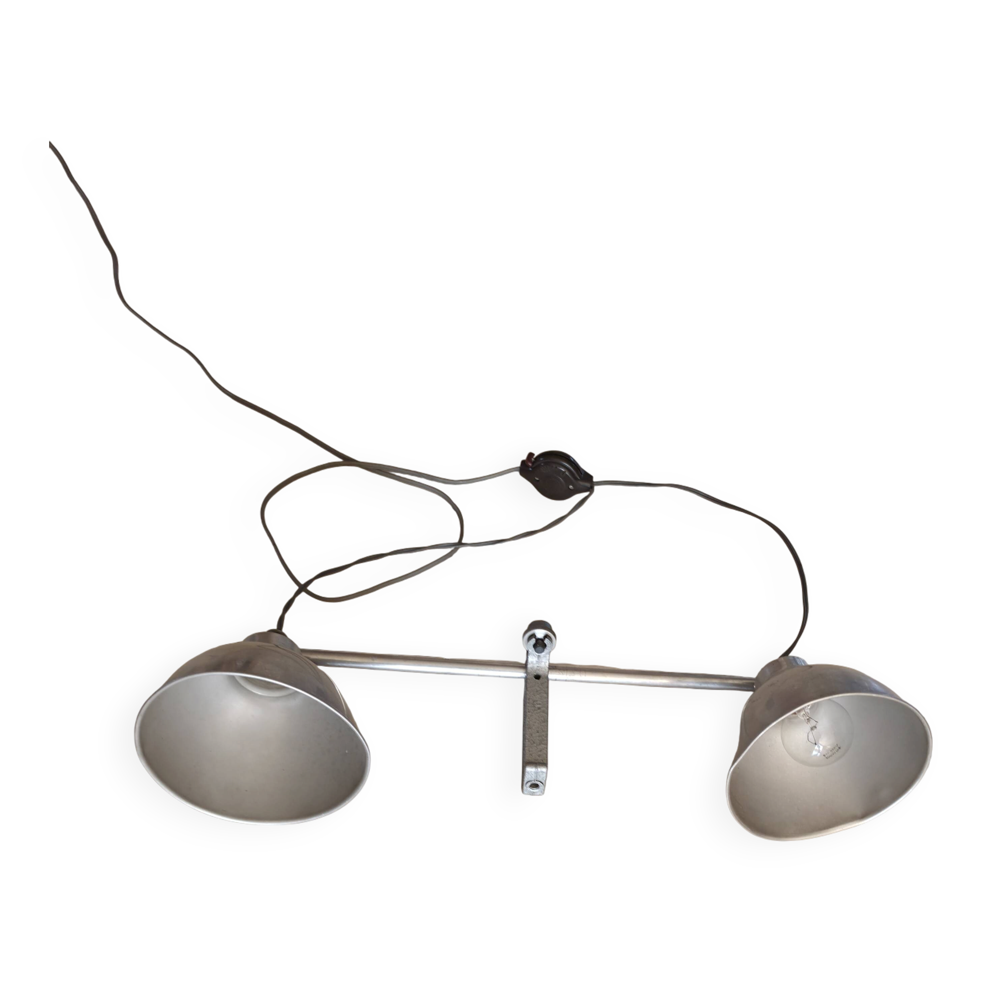 Vintage lamp attributed to André Lavigne, adjustable from 46 to 80 cm.