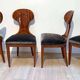 Chaises Ballon Biedermeier, placage de frêne, velours gris, Vienne, 1900, ensemble de 4