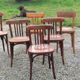 Set of 6 old bistro chairs Baumann and others