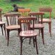 Set of 6 old bistro chairs Baumann and others