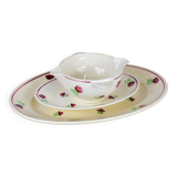Set of 2 oval dishes and a saucier