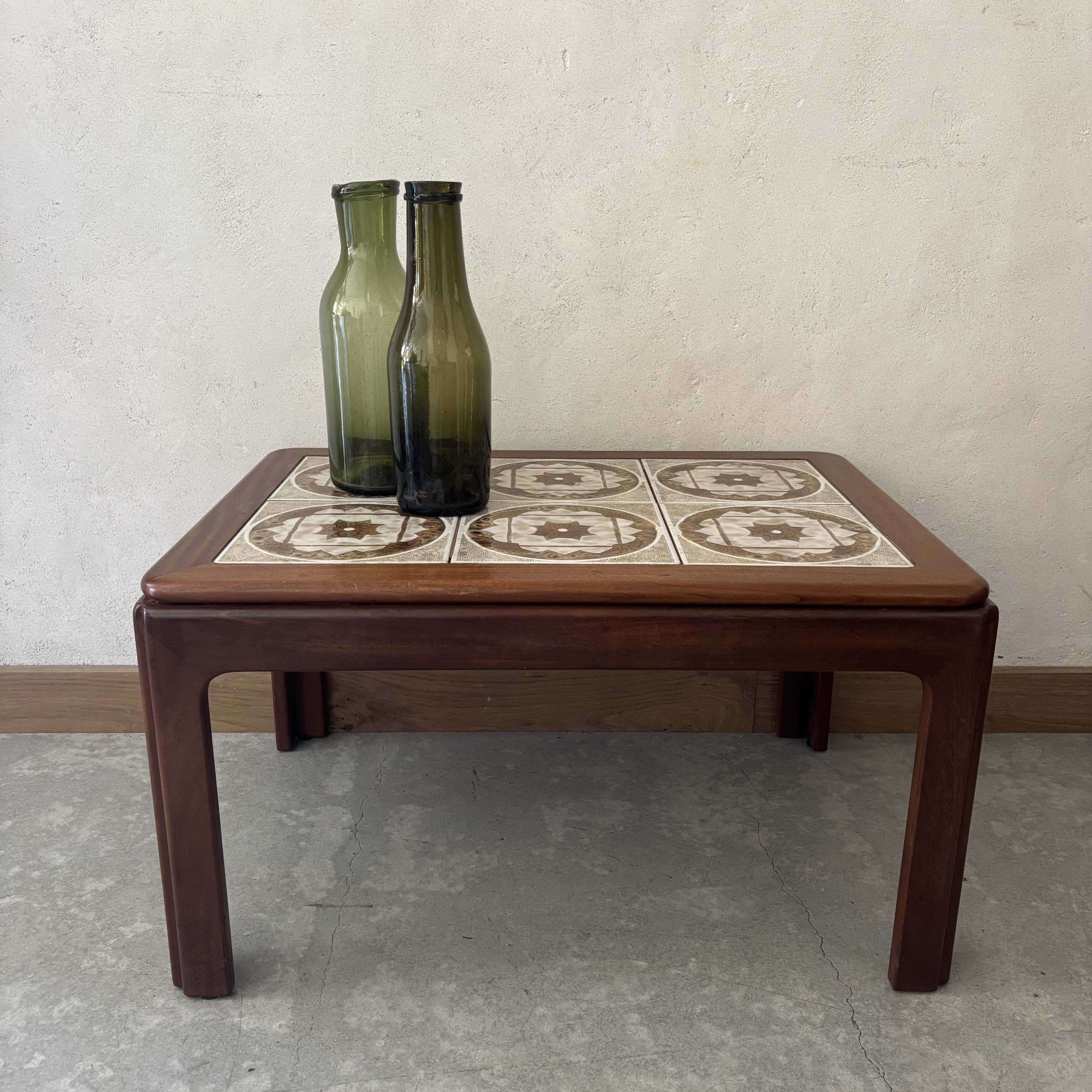 Coffee Table in Teak and Tiles