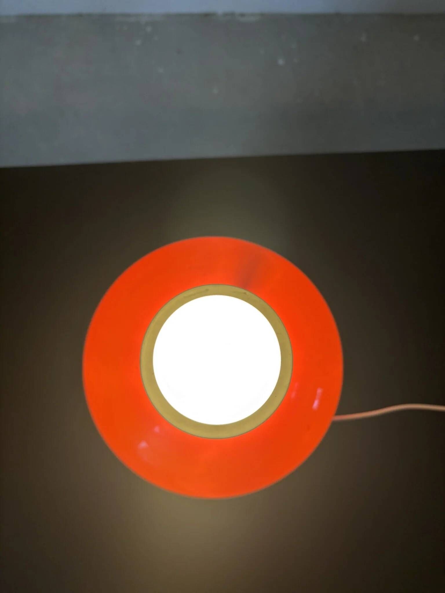 Orange opaline lamp base Space Age