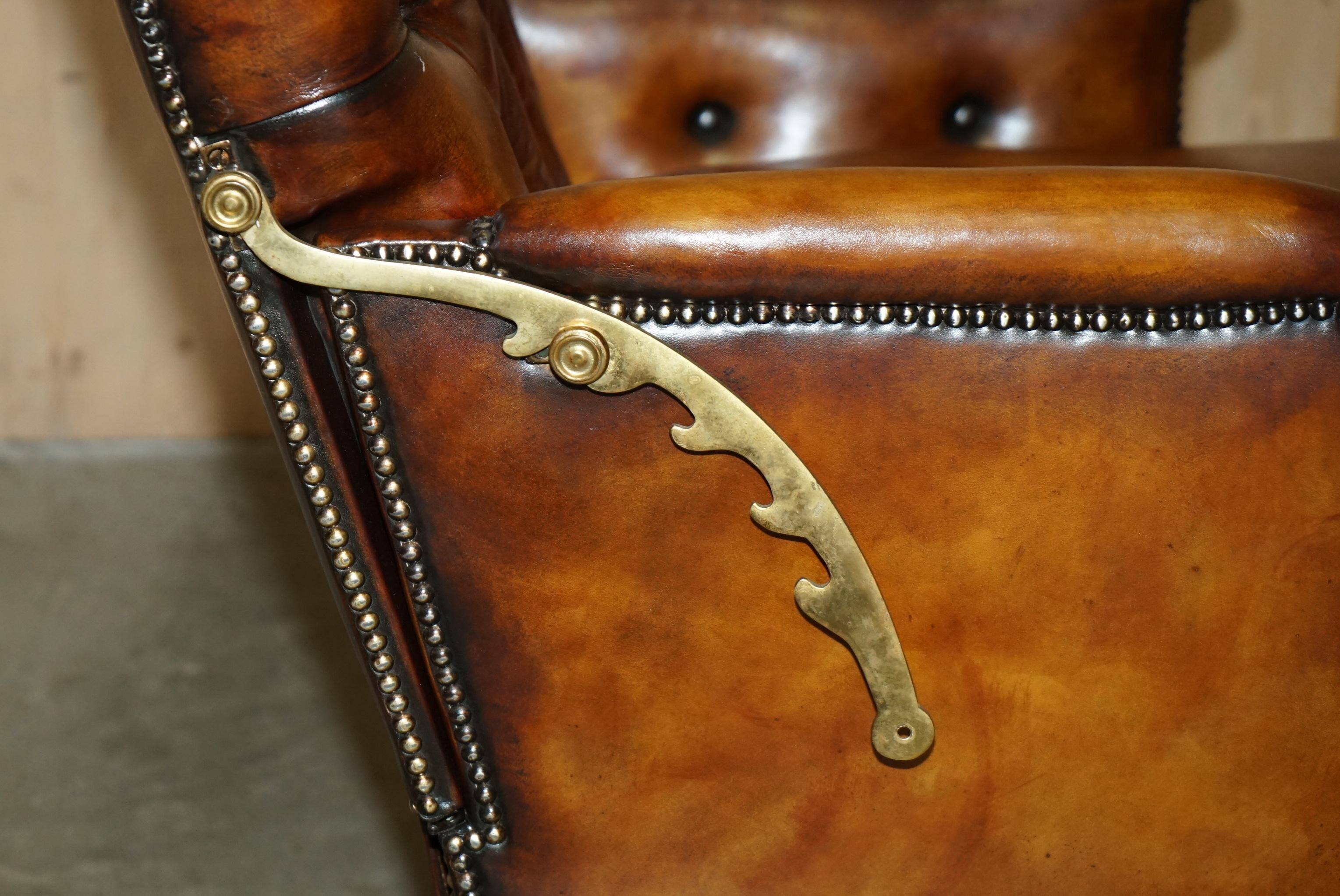 Fauteuil Club Chesterfield en Cuir Teint à la Main