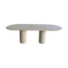 Table à manger oblongue - Olya - 160x90 - travertin naturel
