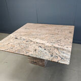 Vintage square granite dining table, 1970s