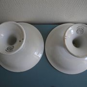 pair of St Amand earthenware compote dishes, new factories, 30s