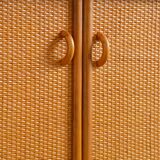 Enfilade / buffet wood and rattan vintage 1970s