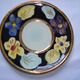 Ear Bowl + Ceramic Saucer Vallauris Flowers Edged Golden