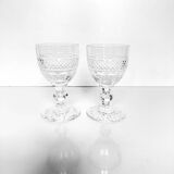 2 crystal Porto glasses by Saint-Louis, Trianon model.