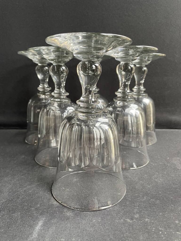 6 19th century water glasses – Establishments Legras