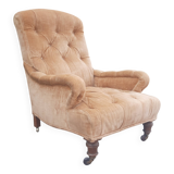 Large faauteuil crapaud  capitonnés