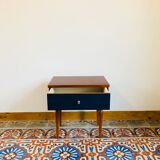 Electric blue vintage bedside