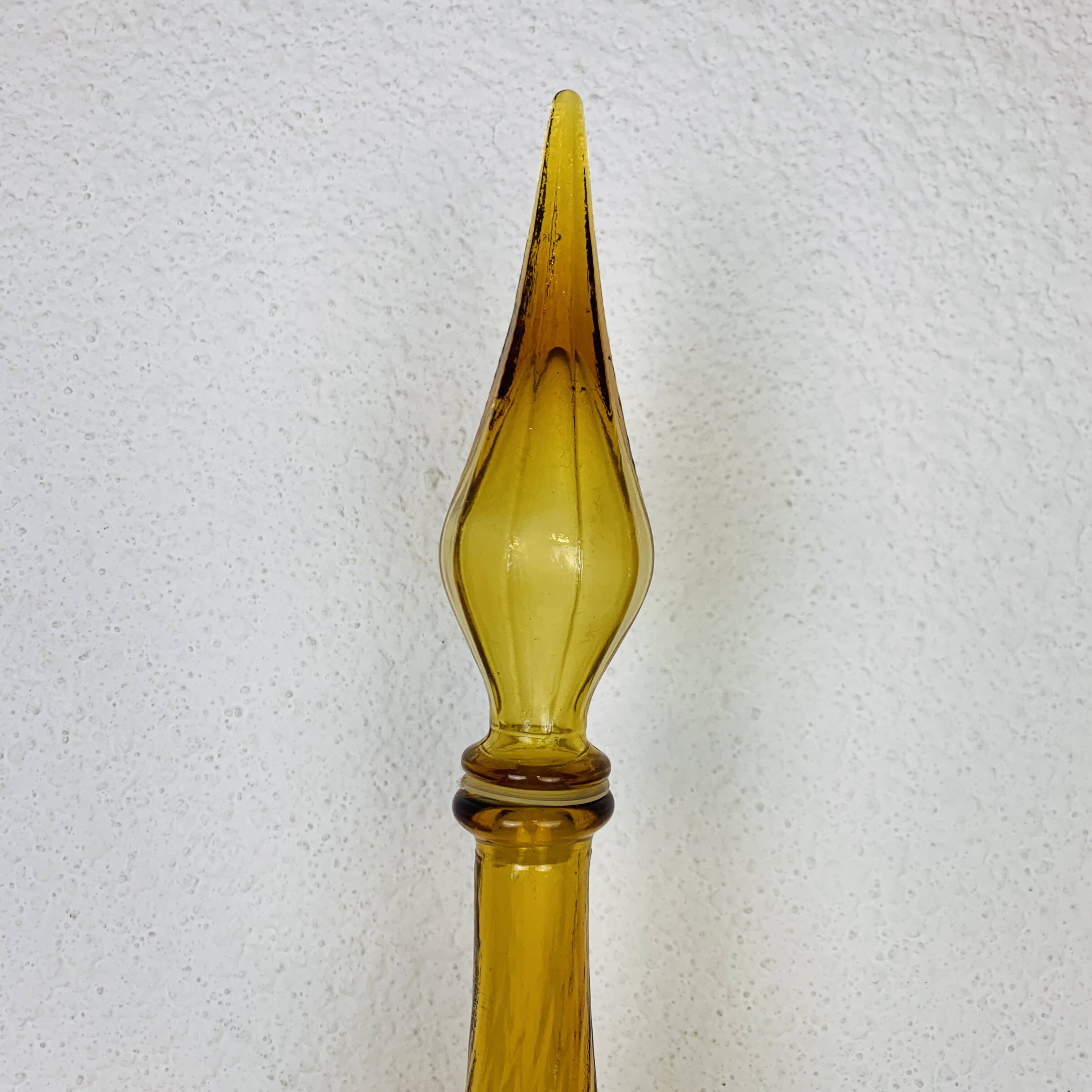 Carafe Empoli Italian bottle yellow glass, vintage