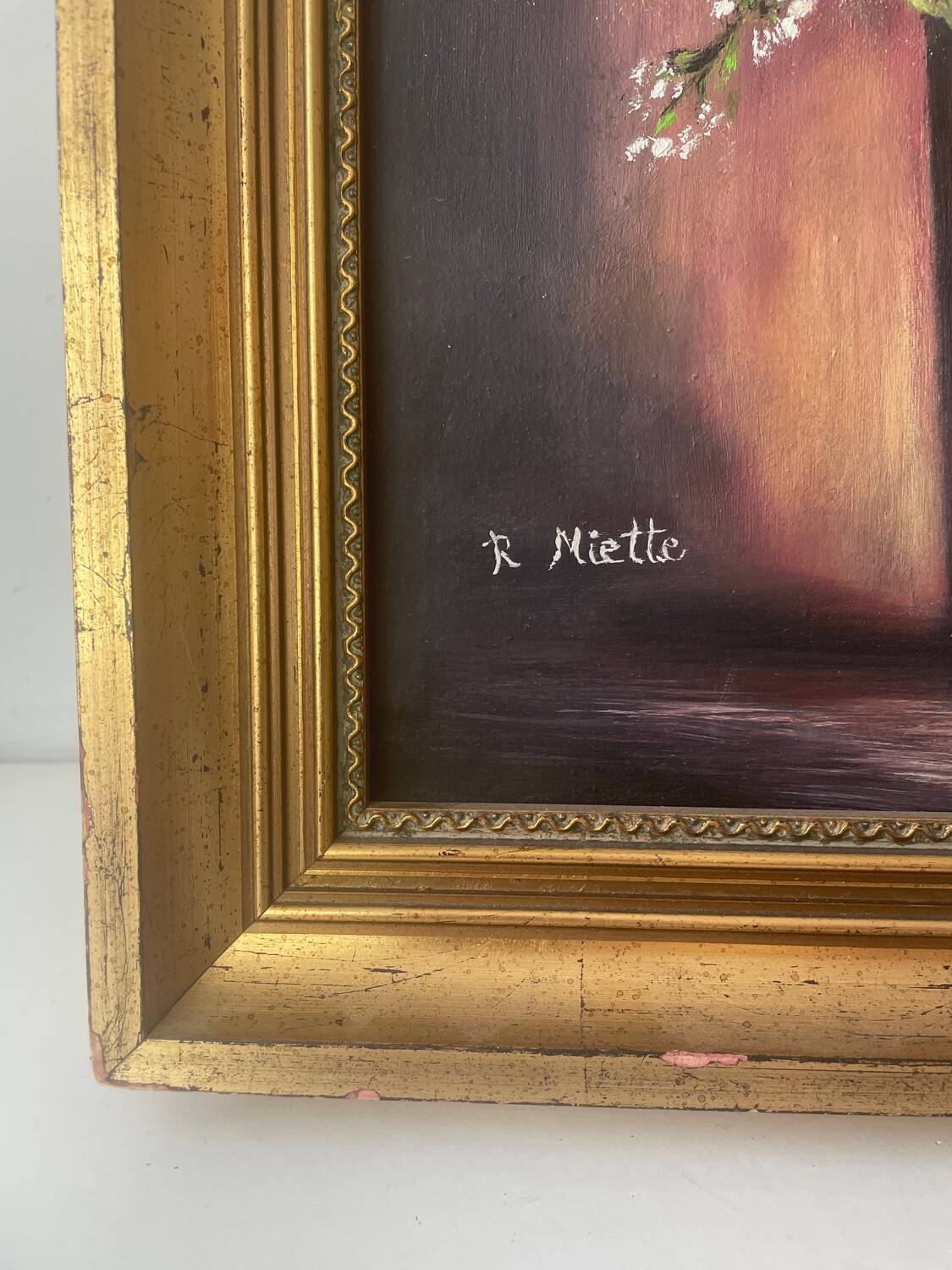 Large framed flower painting