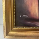 Large framed flower painting